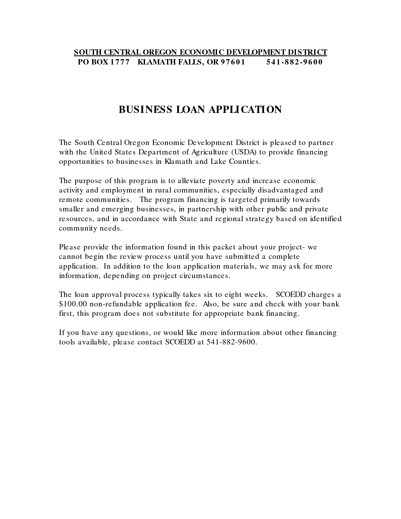 Business Loan Letter Free Printable Documents