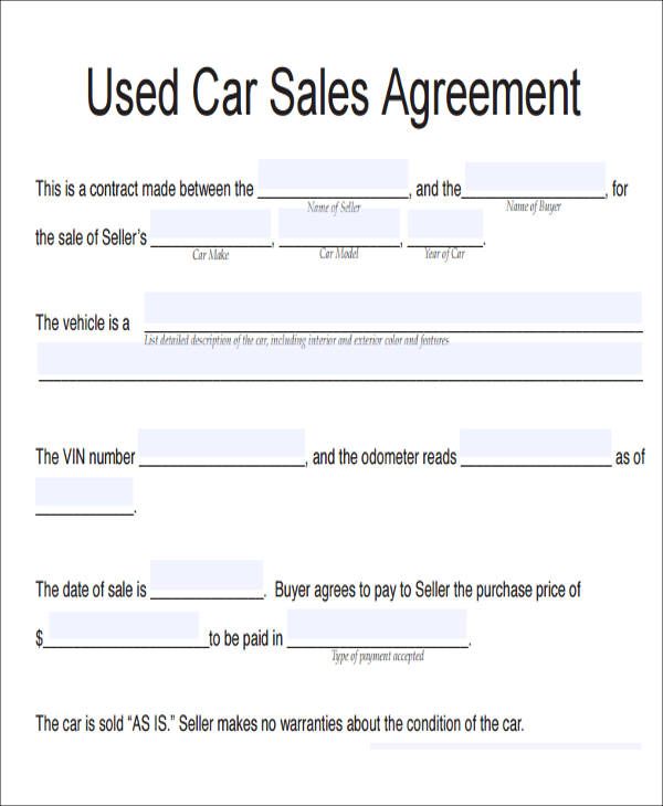 Free 14 Vehicle Sales Agreement Samples In Pdf Word Google Docs Pages