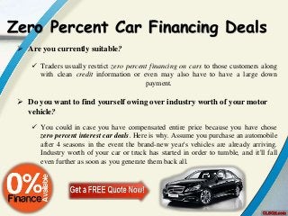 Getting Zero Percent Financing Car Deals